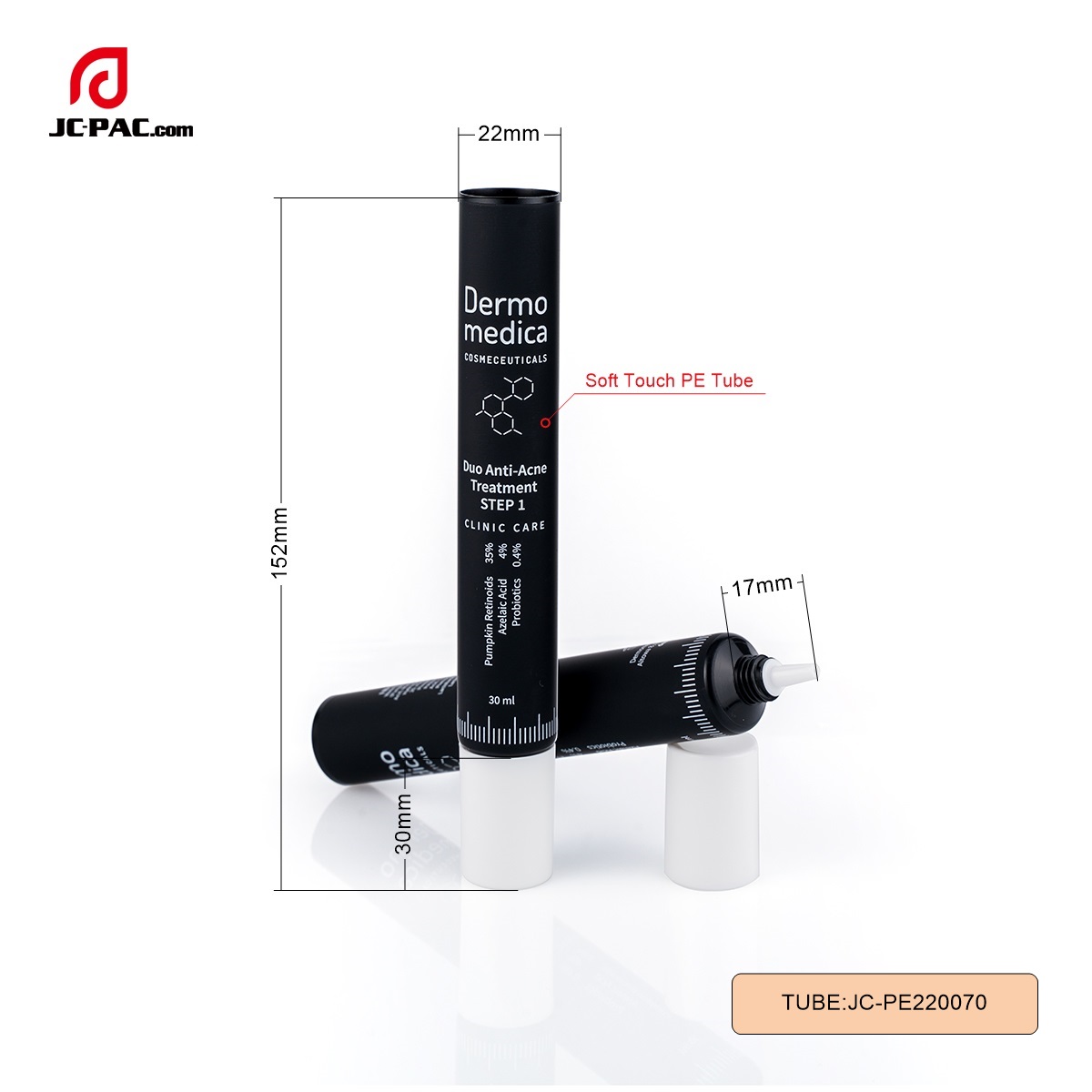 PE220070 30ml Empty Nozzle Tube, Cosmetic Tube, Soft Squeeze Tube Package, packaging for anti-age cream
