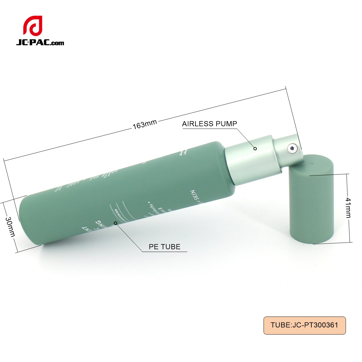 PT300361 Diameter 30mm 50ml Custom Color Cosmetic Airless PE Tube Renewing Cream Packaging