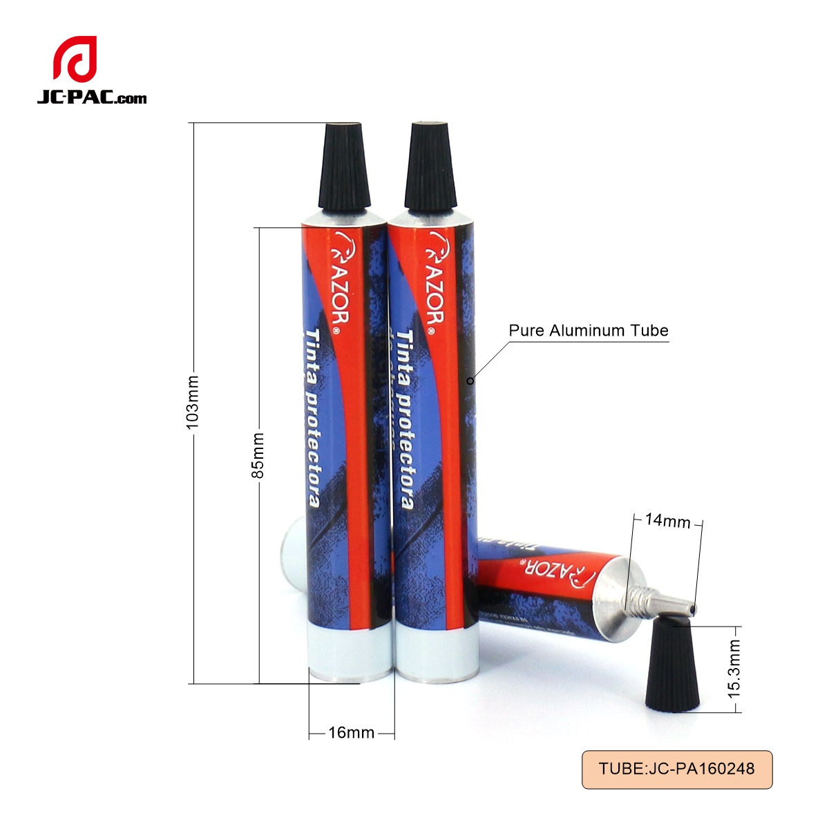 PA160248  12ml Pure Aluminum Tube, Glue Tube Package
