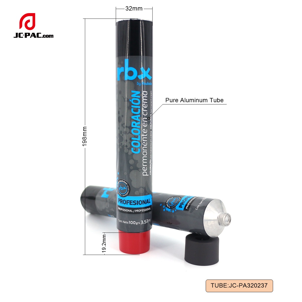 PA320237 3.5 oz 美发膏铝管，焗油膏包装铝管， 纯铝管