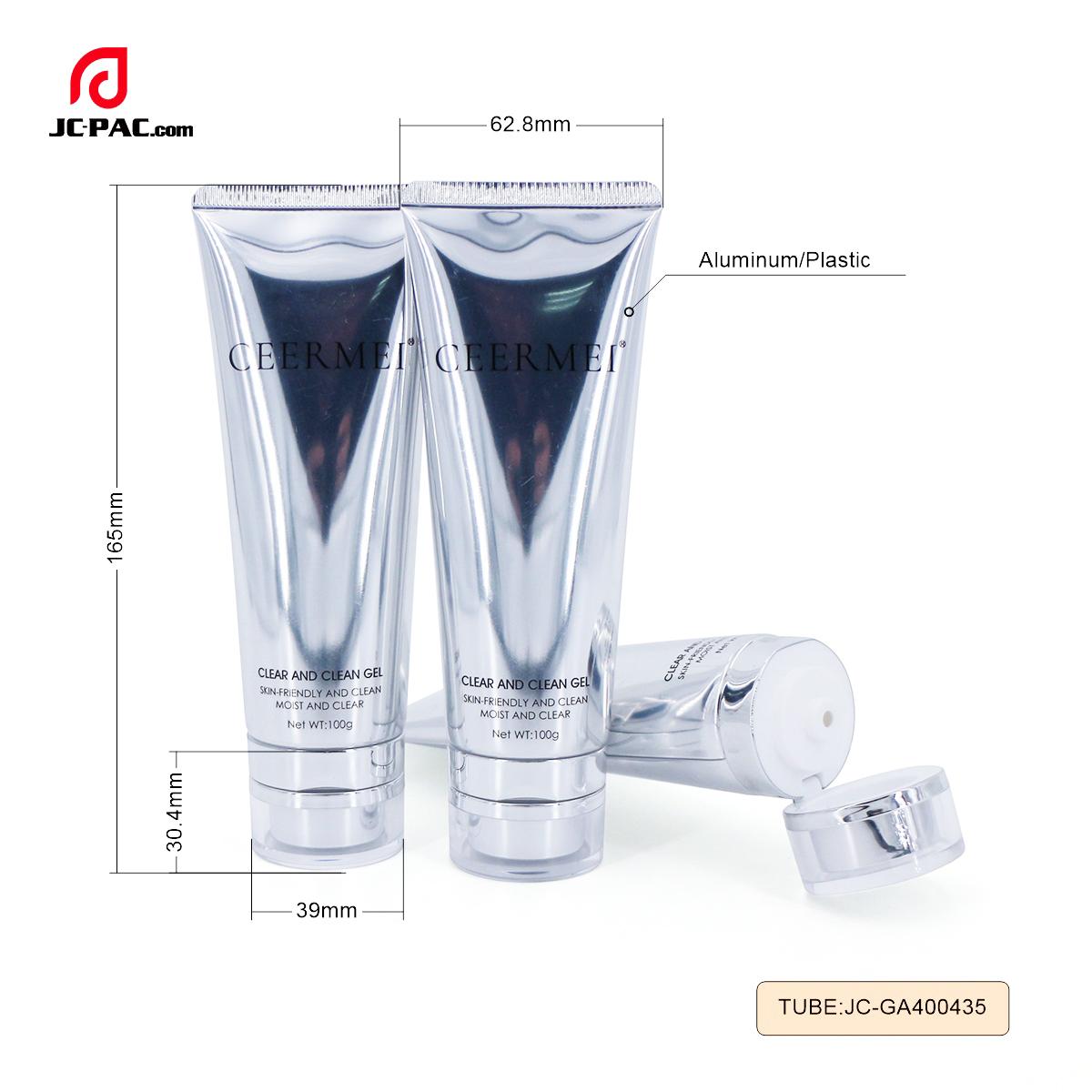 GA400435  120g Facial Cleanser Package Tube,  aluminum plastic collapsible tubes for cosmetics, Aluminum plasitc Cosmetic soft tube