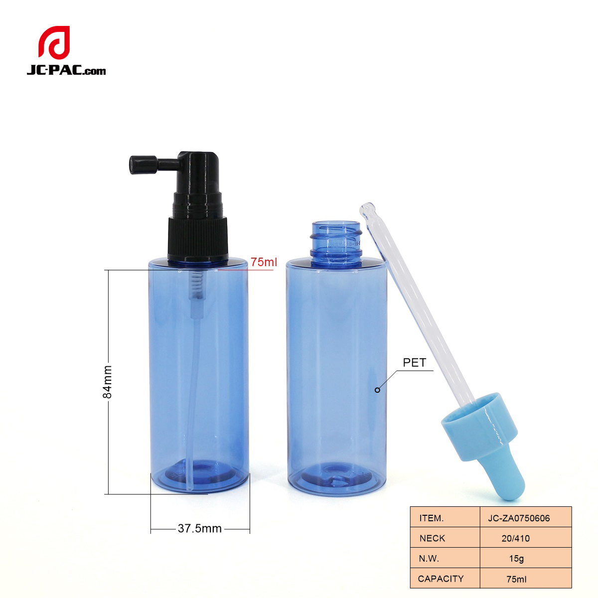 ZA0750606 75ml Dropper bottle with Customized Design,  Lotion Bottle, Mist Sprayer Bottle