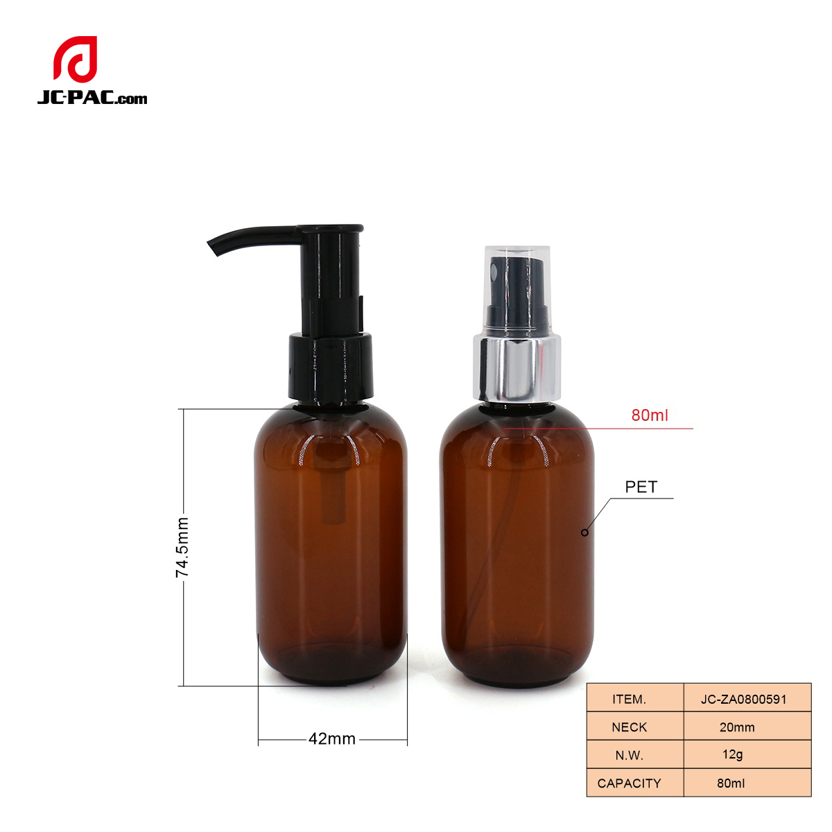 ZA0800591 80ml Cosmetic Bottle with Customized Design,  Mist Sprayer Bottle
