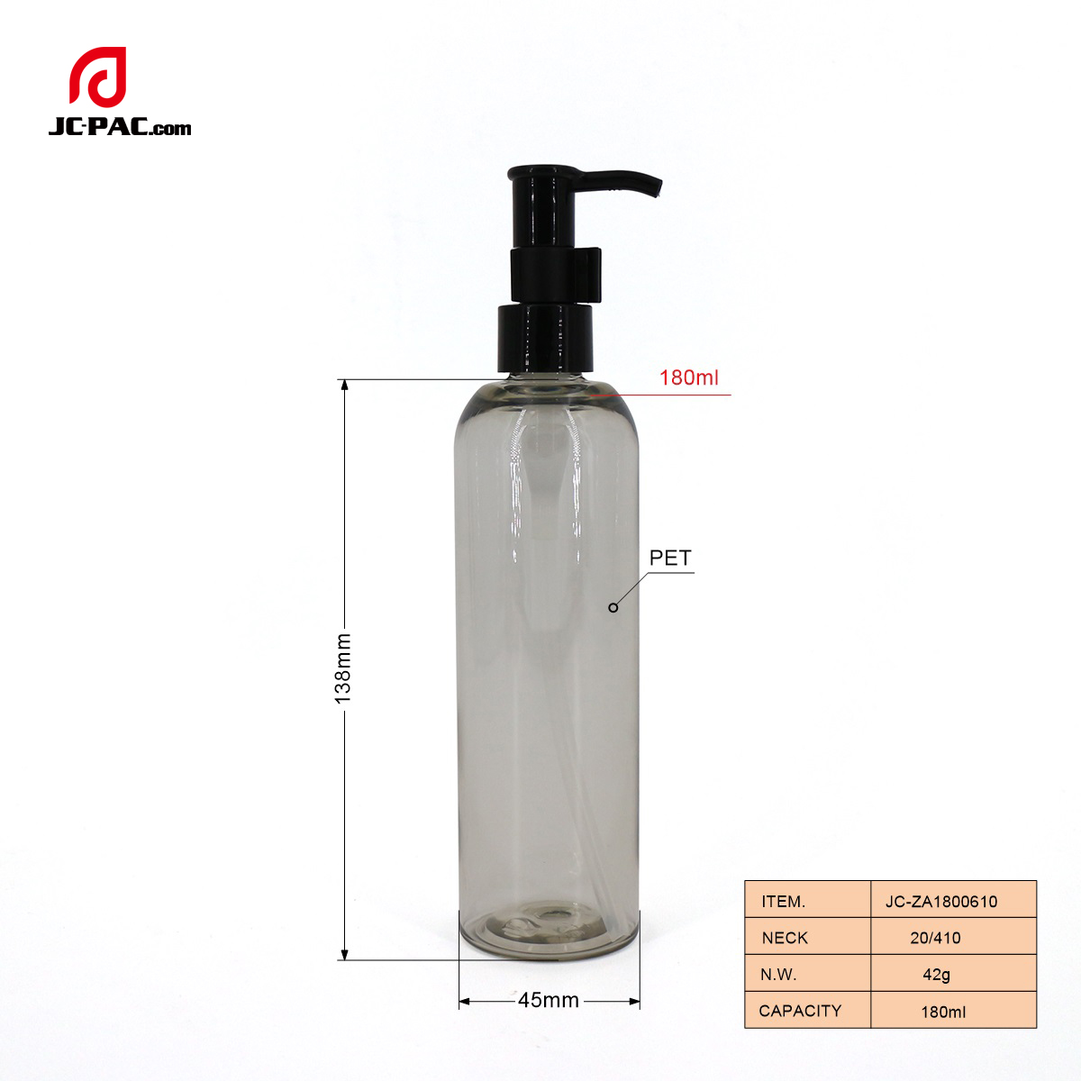 ZA1800610 180ml 塑料瓶，化妆品瓶， 卸妆水瓶