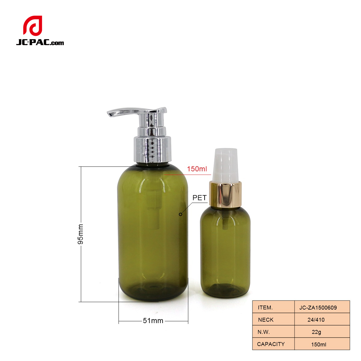 ZA1500609 150ml 塑料瓶，化妆品瓶， 卸妆水瓶, 定制塑料瓶