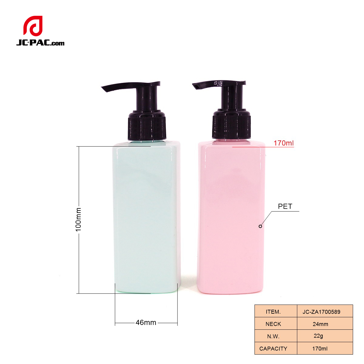 ZA1700589 170ml Shampoo Bottle, Custom Design Plastic Bottle, Bottle with Lotion Pump